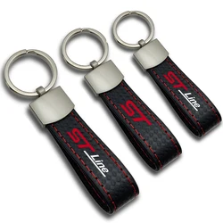 PU Leather Car Keychain Chain Key Rings Car Accessories For Ford ST STLine Focus x 2 3 Kuga FIESTA MONDEO