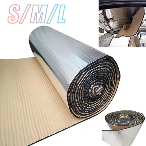 5/10mm Self Adhesive Aluminum Foil Insulation for Cars Sound Heat Proof Pad Fireproof for Engine Hood Door Panel Truck Van