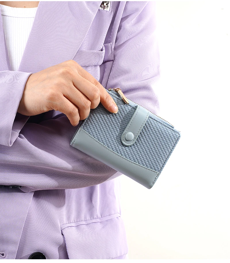 Neue Damen-Geldbörse, hochwertiger Kartenhalter mit Reißverschluss, weibliche Geldbörse, Fotohalter, Münzfach, einfache Geldklammern für Mädchen – Detail 18