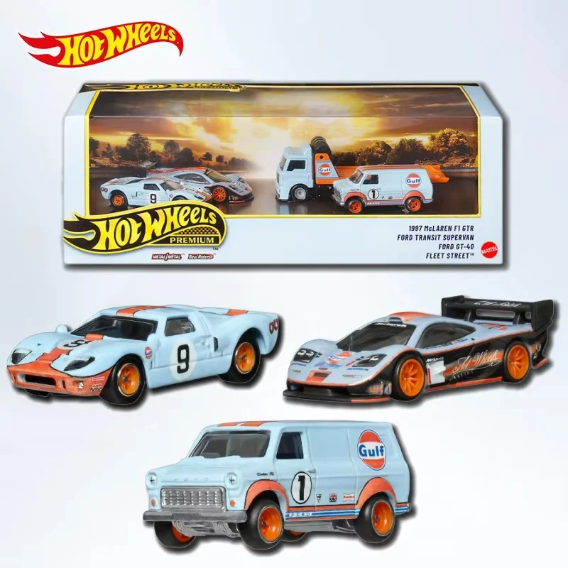 

Набор коллекционных моделей автомобилей Hot Wheels Premium Diecast - металлический гаражный транспортер Real Riders с Honda, Mercedes-Benz, Porsche