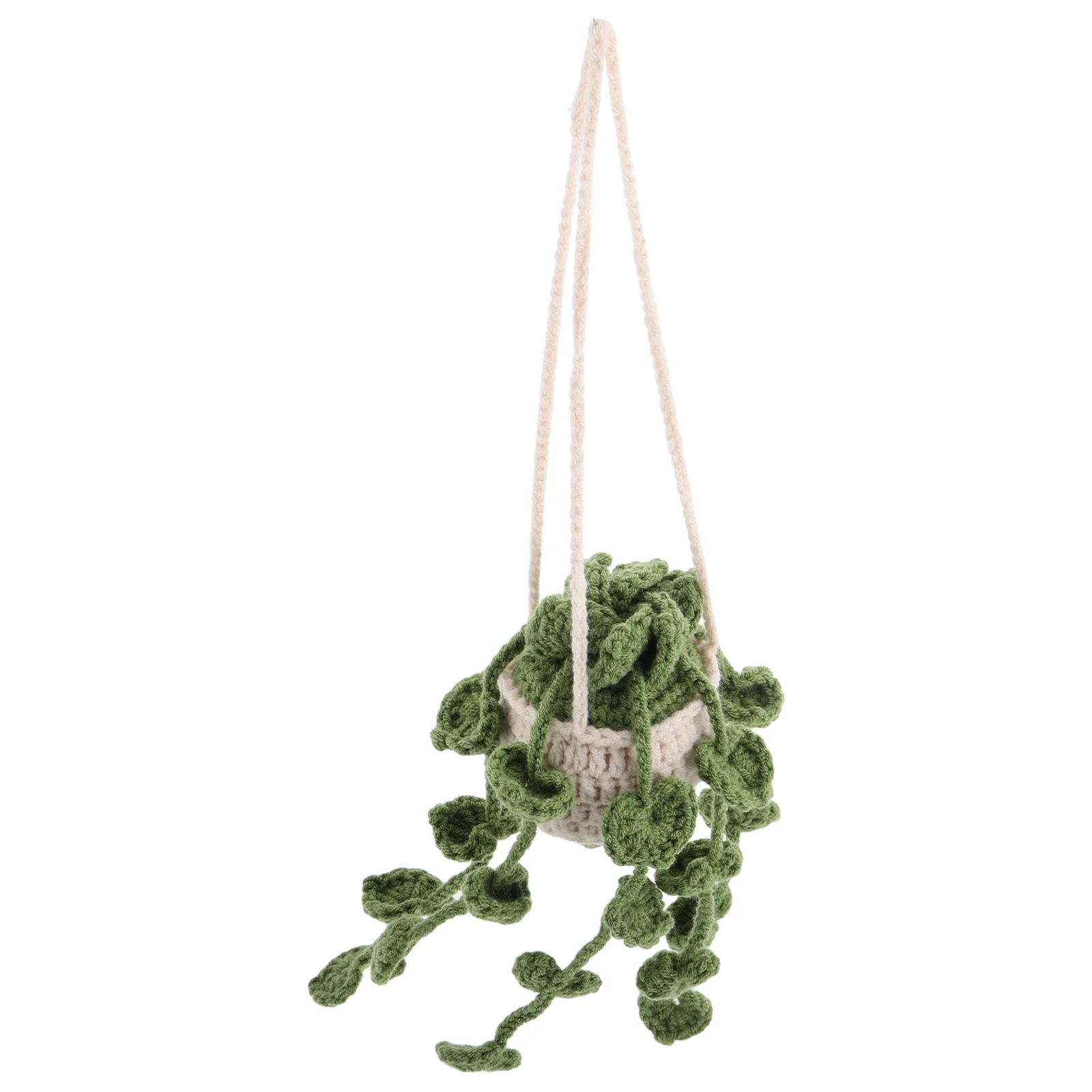 Alipis سيارة رافعة سلة قلادة نبات معلق مرآة الرؤية الخلفية ديكور القطن الكتان السيارات زخرفة ملحق للسيارة الداخلية