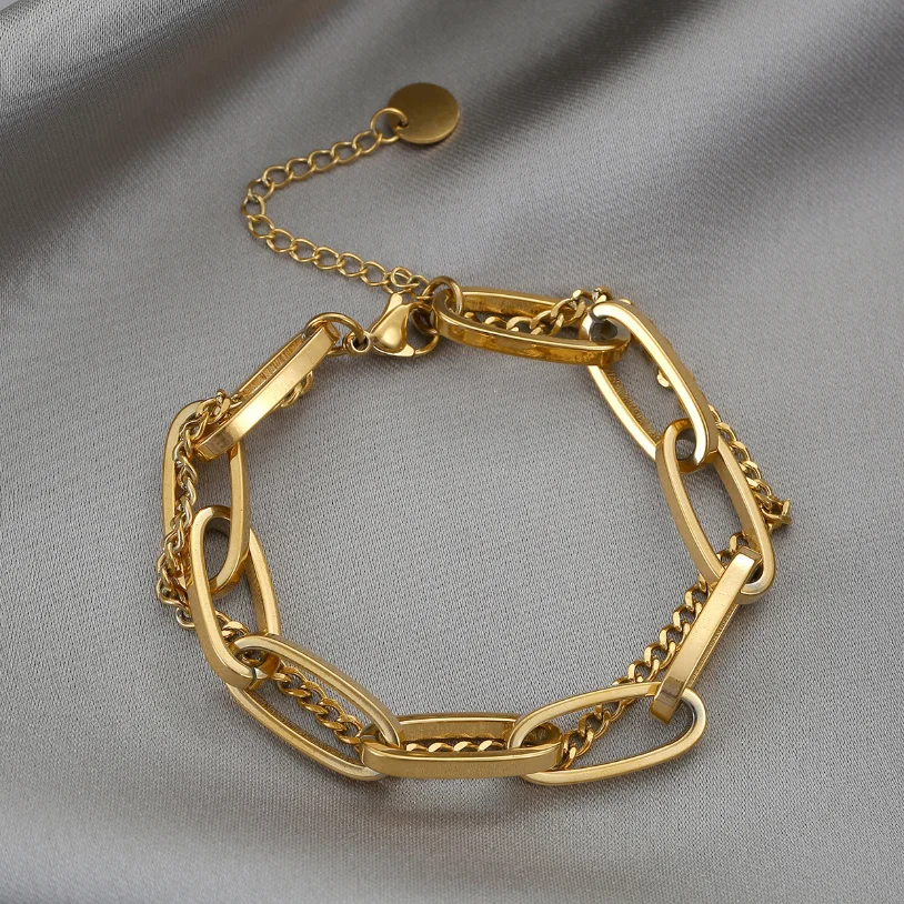 سوار نسائي من الفولاذ المقاوم للصدأ 316L ، مجوهرات راقية ، إكسسوارات رقص حضرية ، نمط الهيب هوب ، غلو سميك ، سلسلة #3