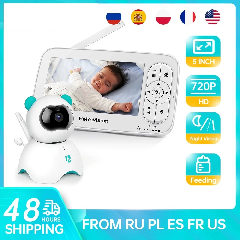 New Inch Baby Monitor with Camera Wireless Video Nanny 720P HD Security Night Vision Temperature Sleep Camera