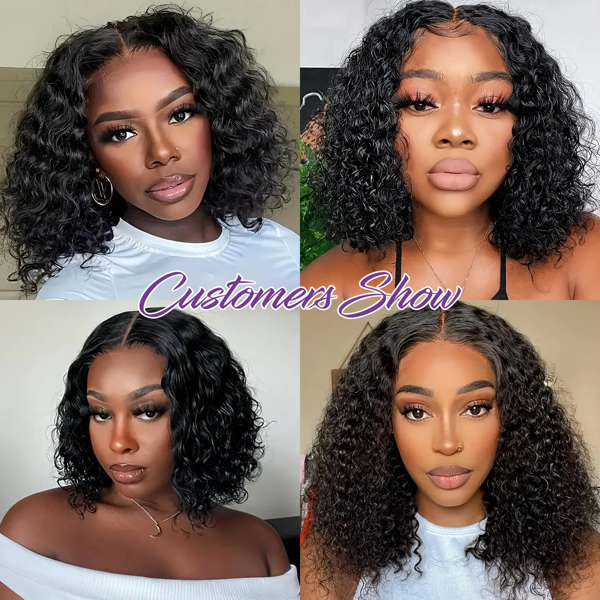 Pre Cut No Glue Water Wave 13x6 Bob Wigs Curly 7x5 Glueless Wig Human