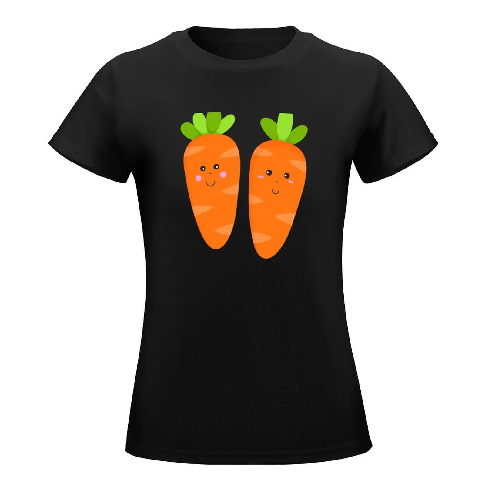 Carrot Brothers Two Happy Carrots T-Shirt cute tops tees summer top Female clothing fashion woman blouse 2024