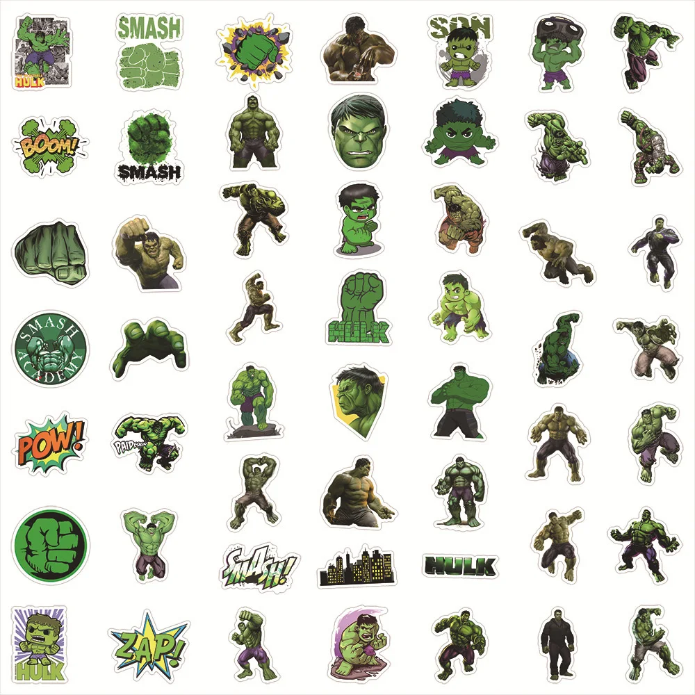 10/30/50pcs Disney Movie The Hulk Stickers Cool Super Hero Cartoon Sticker Phone Laptop Luggage Fun Graffiti Decals for Kids Toy