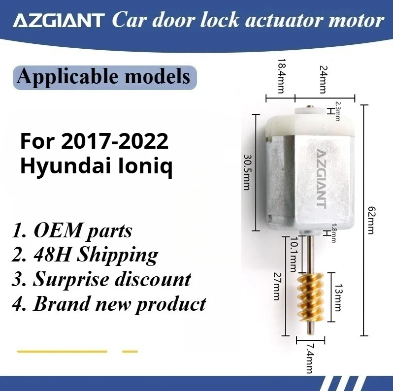 

AZGIANT Door Lock Actuator Latch Motor Mechanism for 2017-2022 Hyundai Ioniq Brand new carbon brush parts accesorios para auto