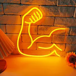 USB Dimmable Neon Sign No Pain No Gain Gym Light for Home Gym Man Cave Bar Decor Motivational LED Wall Art Fitness Gifts