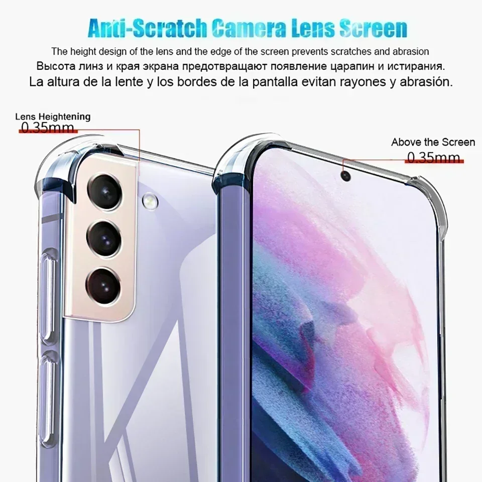 Funda transparente de lujo Original para Samsung Galaxy S23 22 21 20 Ultra Plus, funda de silicona A34 A54 A53 A52 A12 A73, accesorios