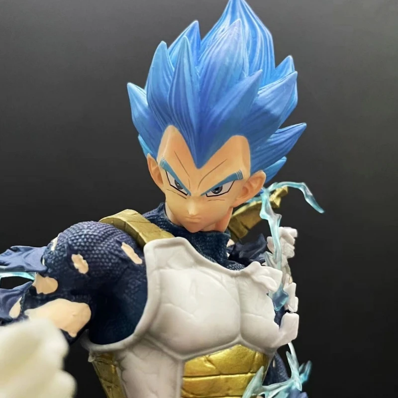 Anime Seven Dragon Ball Lx Blue Hair Vegeta Super Blue Handmade Model Ornament Special Effect Animation Gift