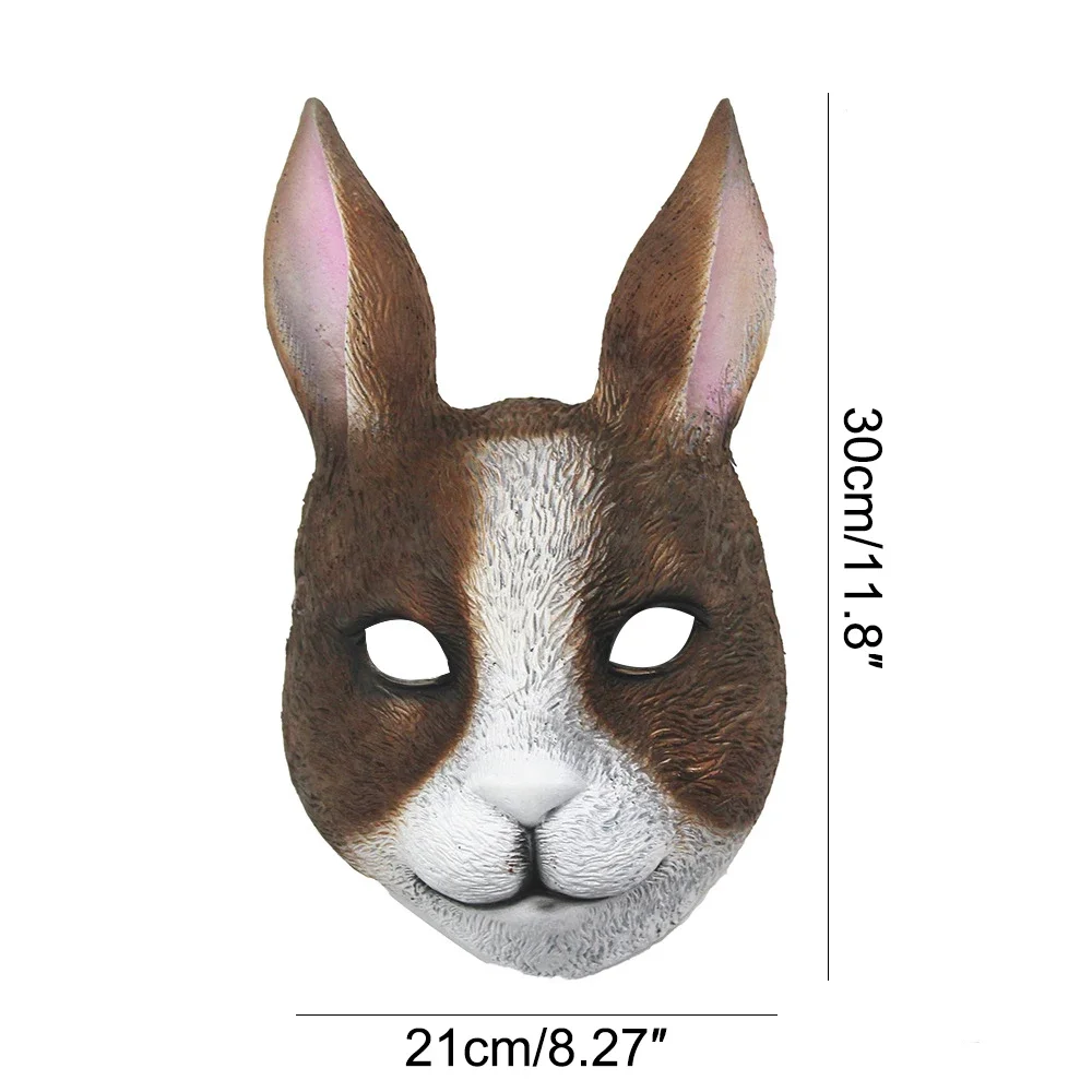 Realistische 3D Kaninchen Maske Kreative Requisiten Kopfbedeckung PU Schaum Dress Up Erwachsene Nachtclub Halloween Ostern Party Decor Karneval Gefälligkeiten – Detail 6