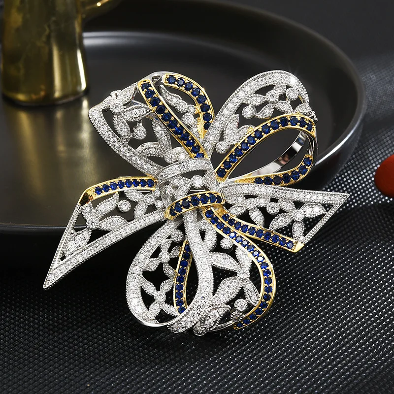2024 Women\'s Bow-knot Brooches Elegant Pearl Zircon Tassel Brooch Pin Cute Bow Pins Jewelry Accessories broches para ropa mujer