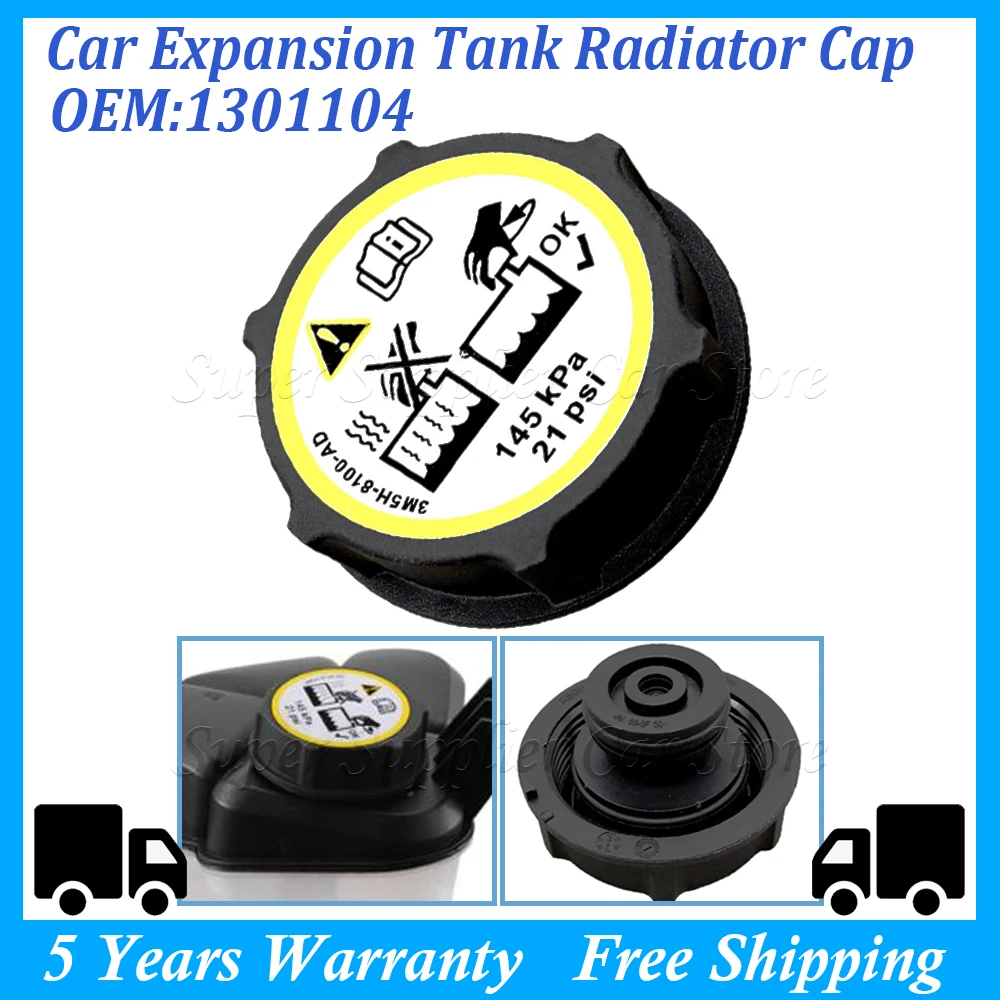 

Engine Coolant Radiator Reservoir Tank Cap For 2013 2014 2015 2016 2017-2021 Ford F-150 Edge Escape 1301104 1224233 3M5H8100AD