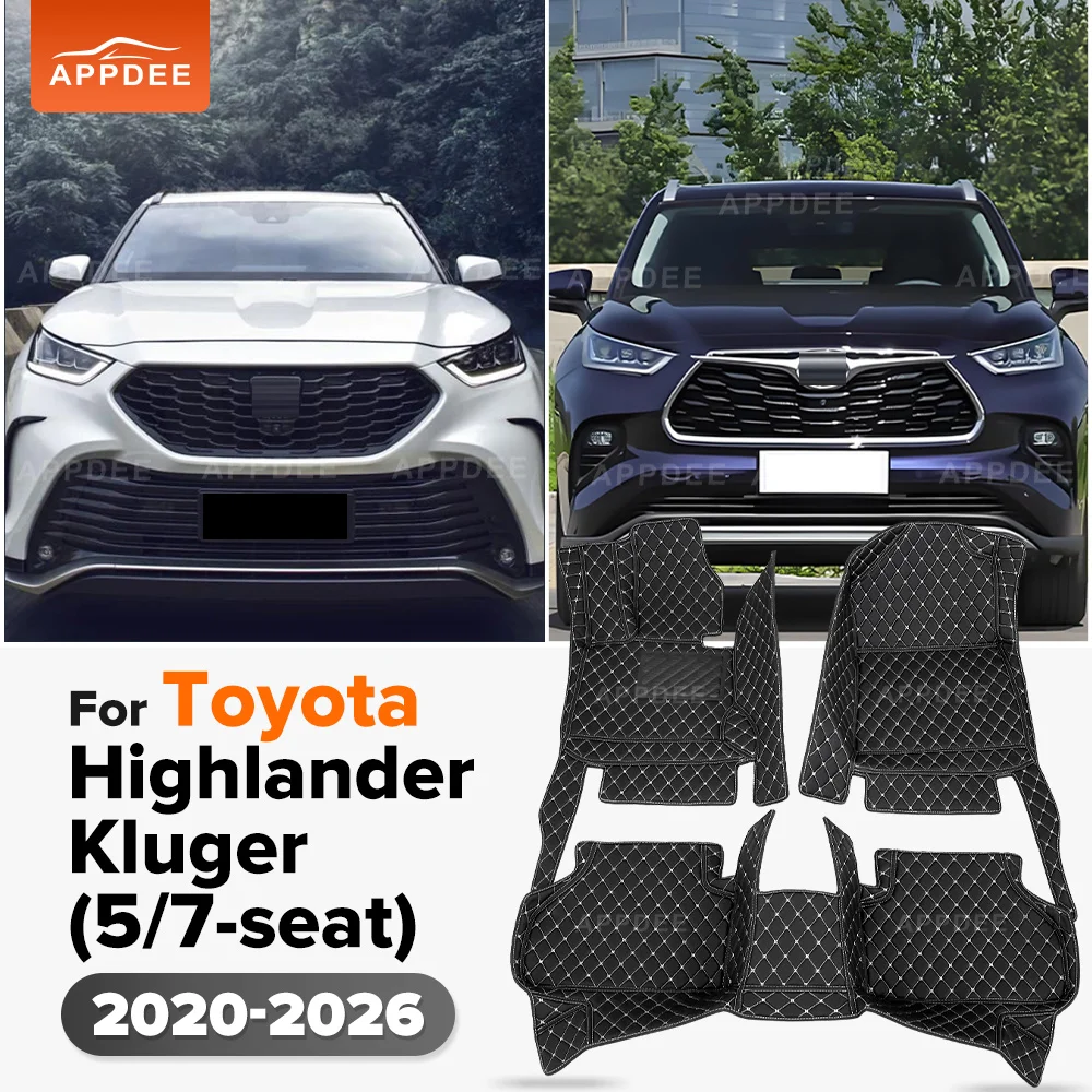 

Car floor mats For Toyota Highlander XU70 Kluger (5/7-seat) 2020-2026 25 24 Car foot Pads auto carpet cover Interior Accessories