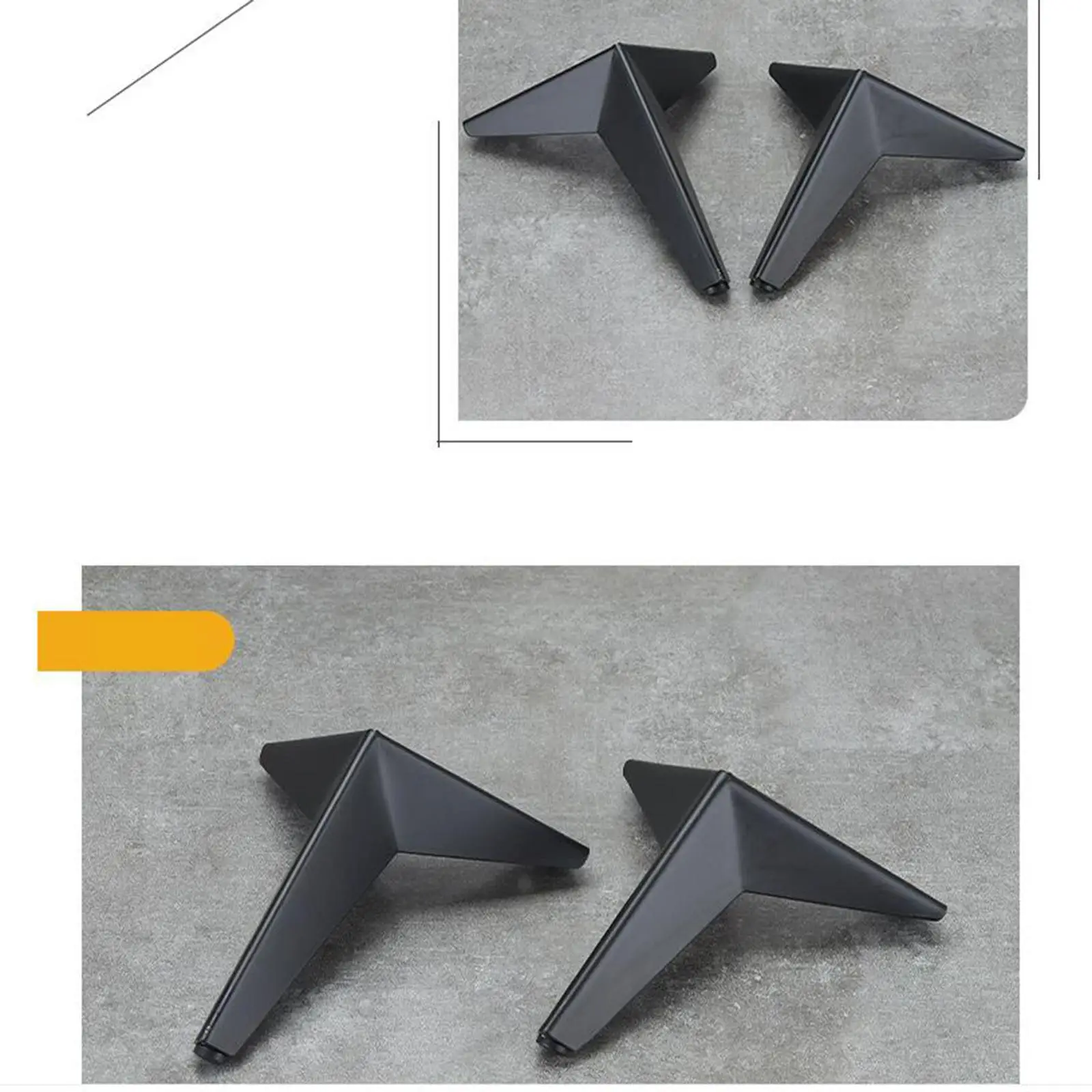 4 Pieces Iron Triangle Furniture Sofa Legs Leg Replacement Legs for Cabinet, Desk, Furniture, Ottoman, Arm Recliner,