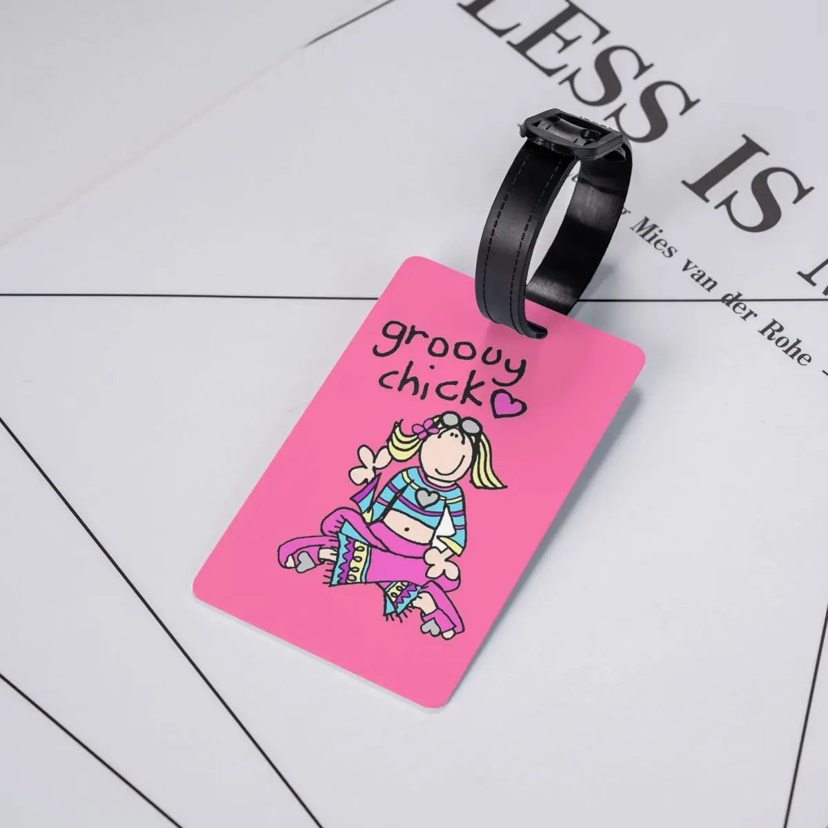 

Groovy Chick Girls 2000s Y2K Vintage Luggage Tags Suitcase Accessories Travel Baggage Boarding Tag Label Holder ID Name Address