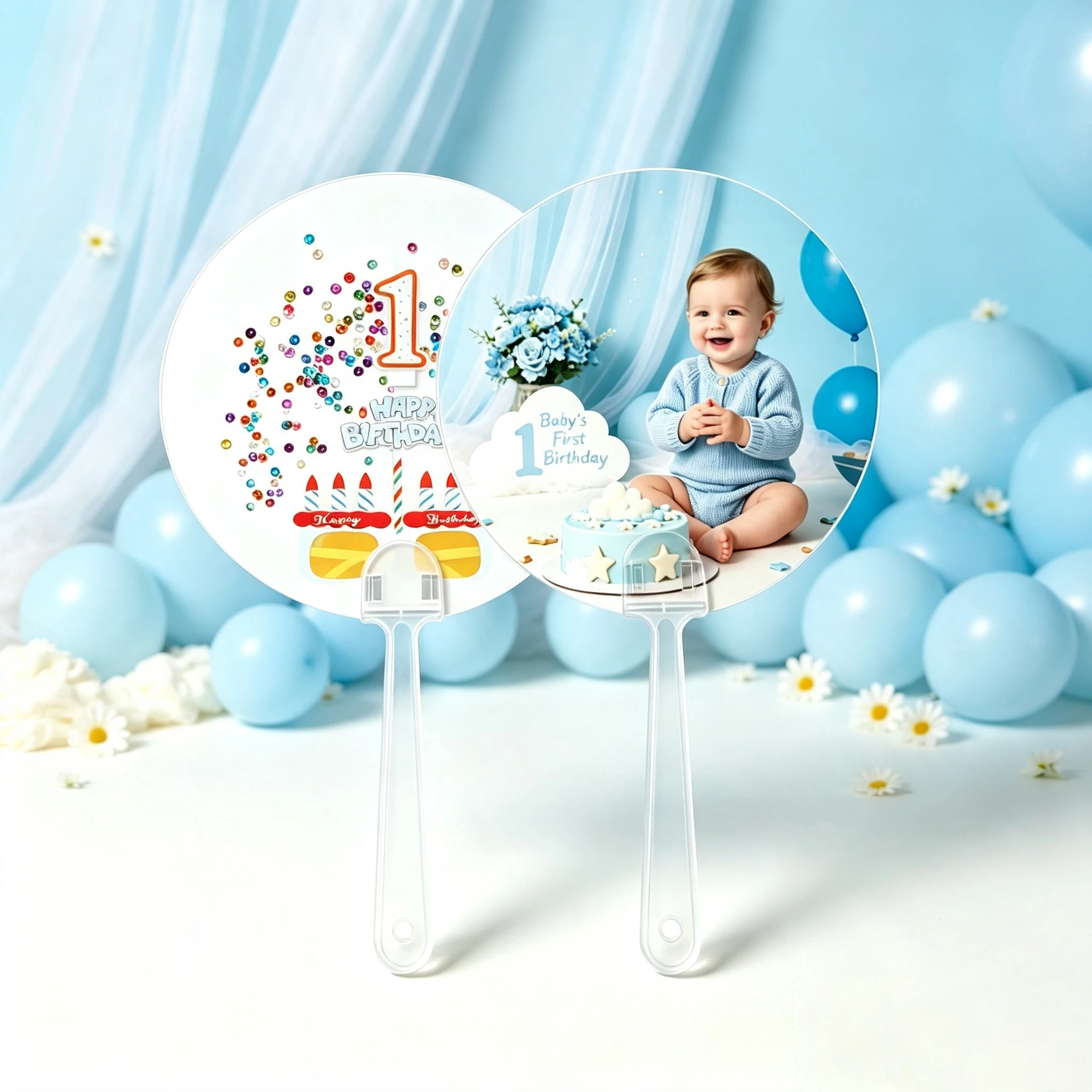 Personalized Double-Sided Printed Birthday Fan / Bulk Birthday Fans / Birthday Gifts for Ages 10-70 /