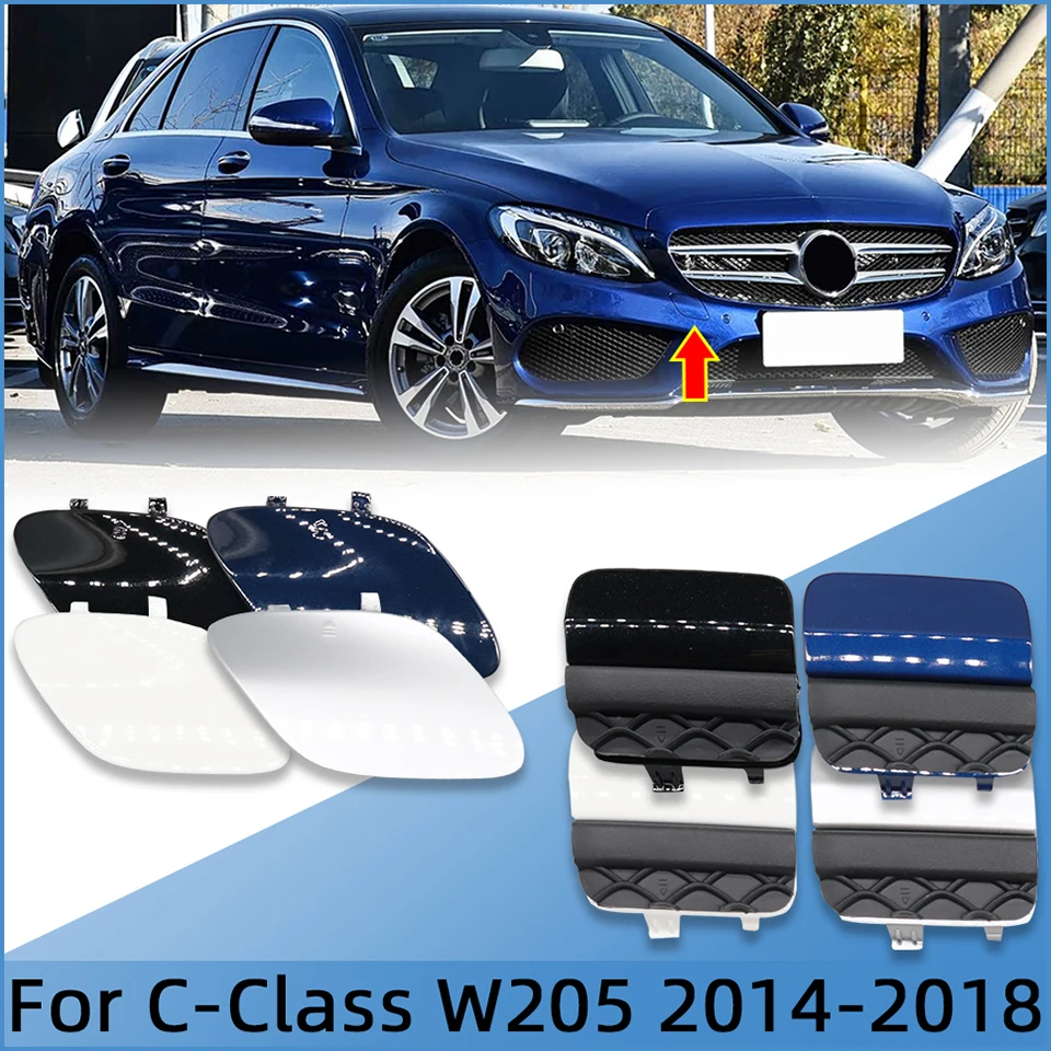 

Front Rear Bumper Towing Hook Cover Cap Shell For Benz C W205 C180 C200 C260 C300 2014-2018 #2058850724 2058850256 Painted
