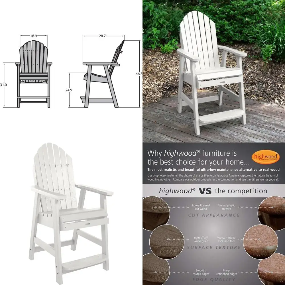 

White Counter Height Deck Chair with Modern Design