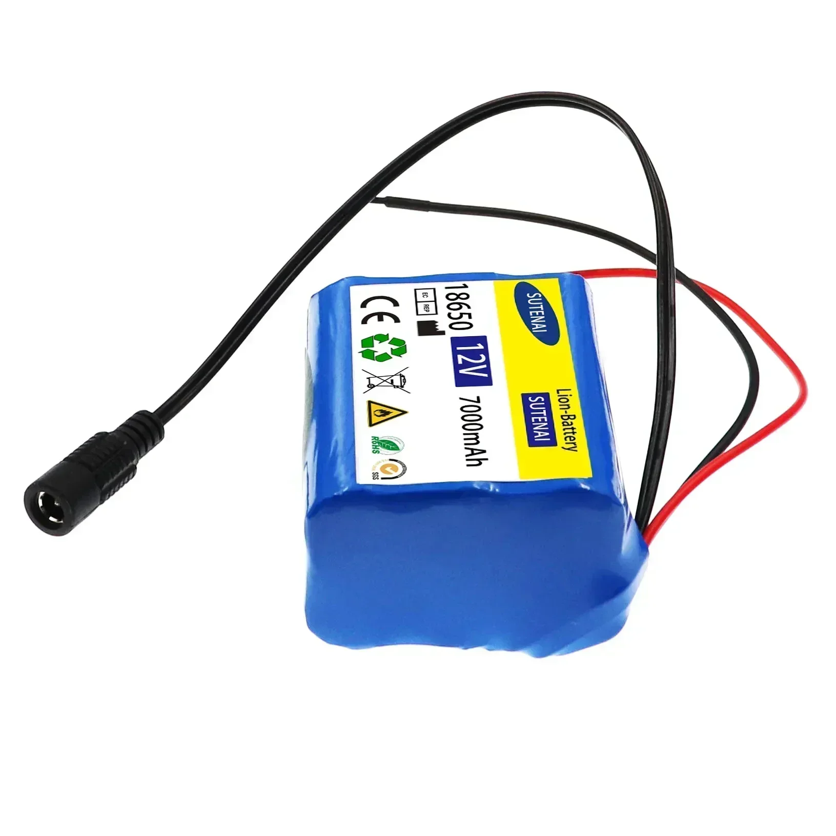 BMS付き充電式リチウムイオン電池,保護ボード,充電器,12V, 7000mAh, 18650 Ah, 12.6V