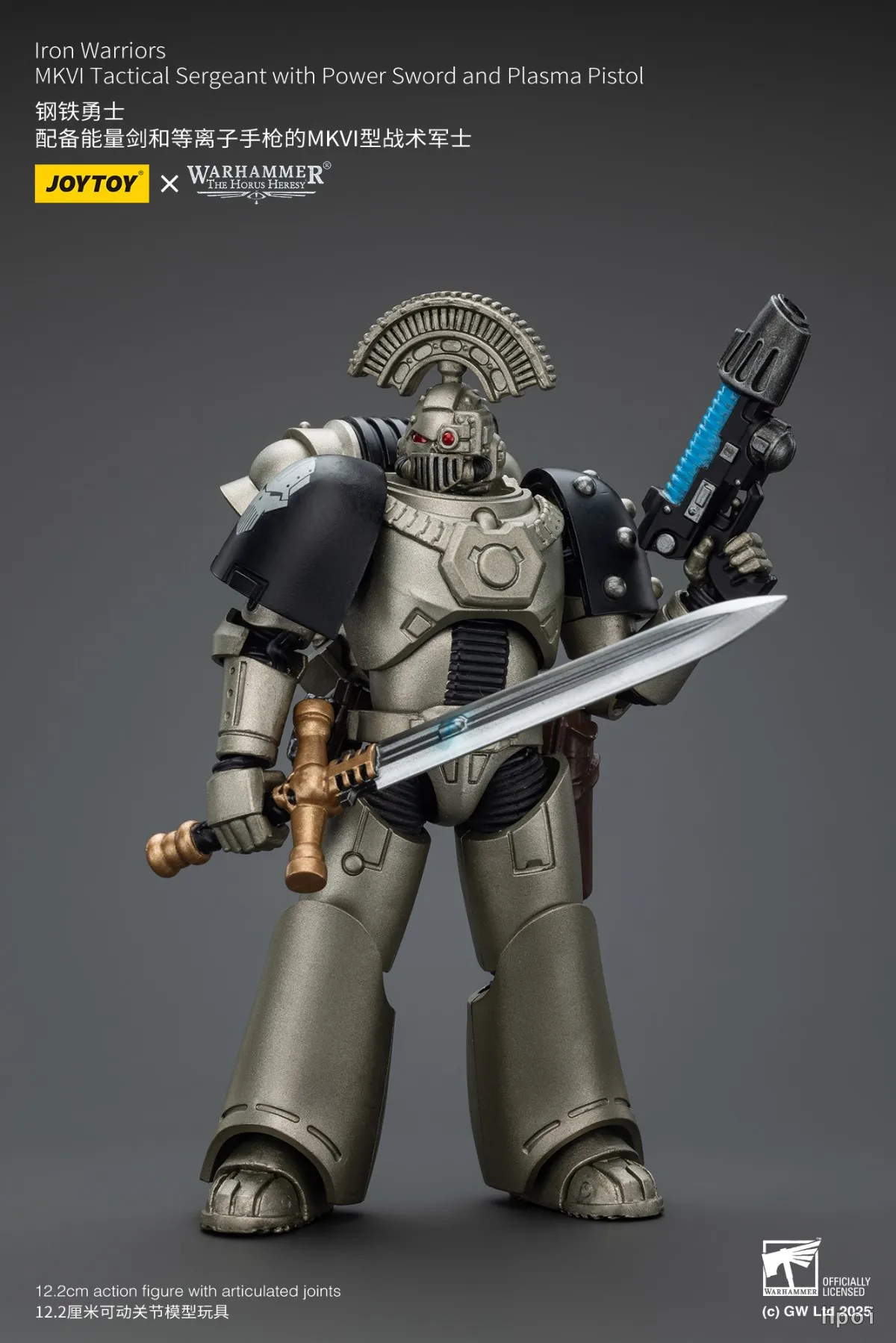 【JOYTOY】1/18 Figura de acción Warhammer 40K Iron Warriors MKVI Sargento táctico con espada eléctrica y juguete de plasma