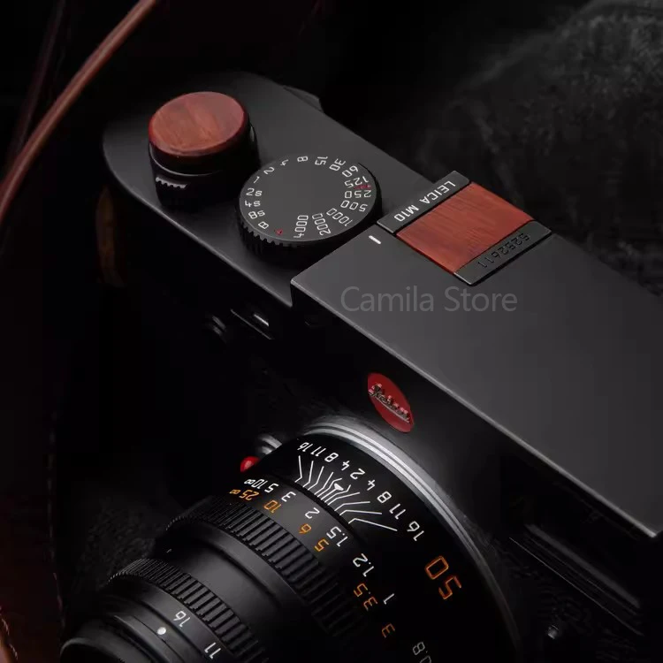 Drewniany przycisk spustu migawki, drewniany przycisk i drewniana osłona gorącej stopki do aparatu LEICA M10 M10-P M10-R M11 P MEV1, ochrona zimnej stopki.