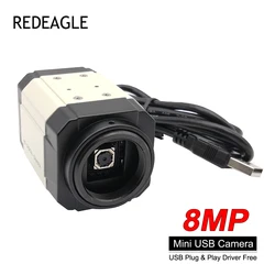 REDEAGLE 8 Megapixel Messa a fuoco automatica Webcam USB Video Riunioni dal vivo Streaming Fotocamera per PC Sensore IMX179 da 8 MP Mini alloggiamento industriale