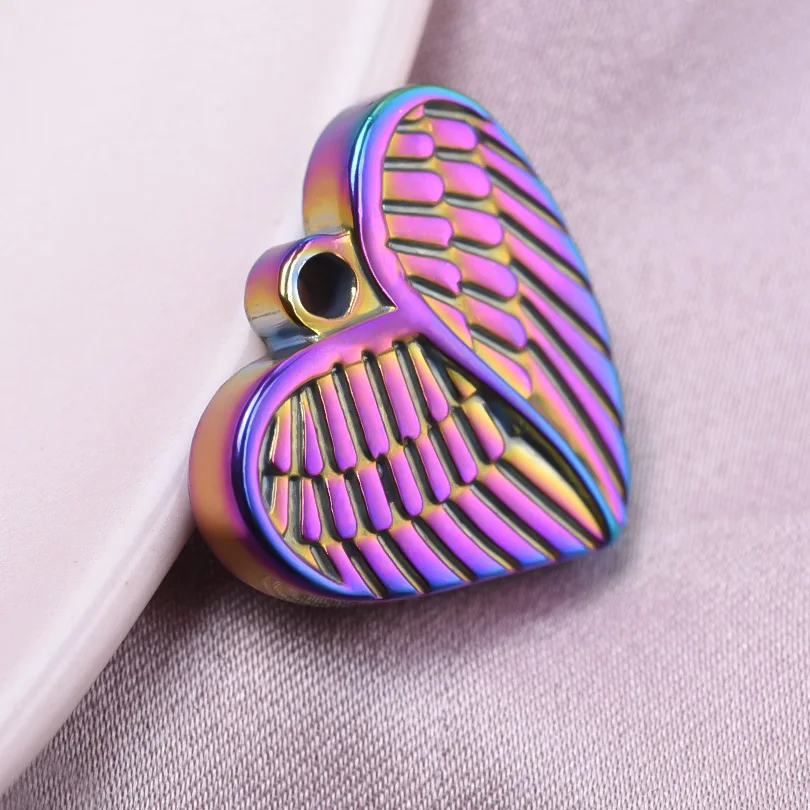 7pcs/Lot Love Wing Senior Pendant Colour Stainless Steel Pendants New In No Fading For Diy Necklace Jewelry Hand Making Findings image 5