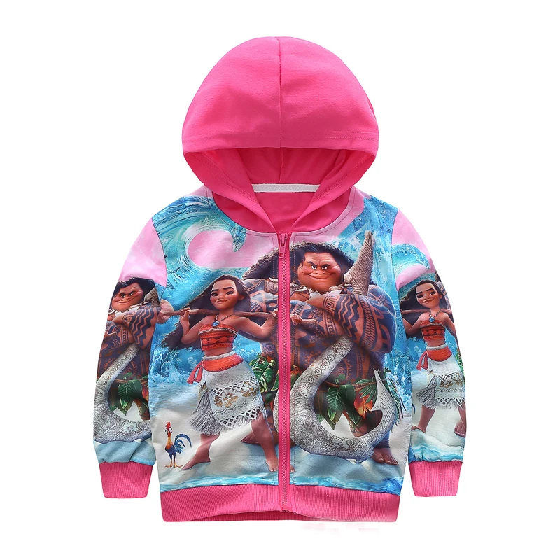 Moana Girls Sweatshirts Hoodies Autumn 2024 New Children Hoodies for Kids Clothes Girls Tops Tees Dresses Child Princess Clothes