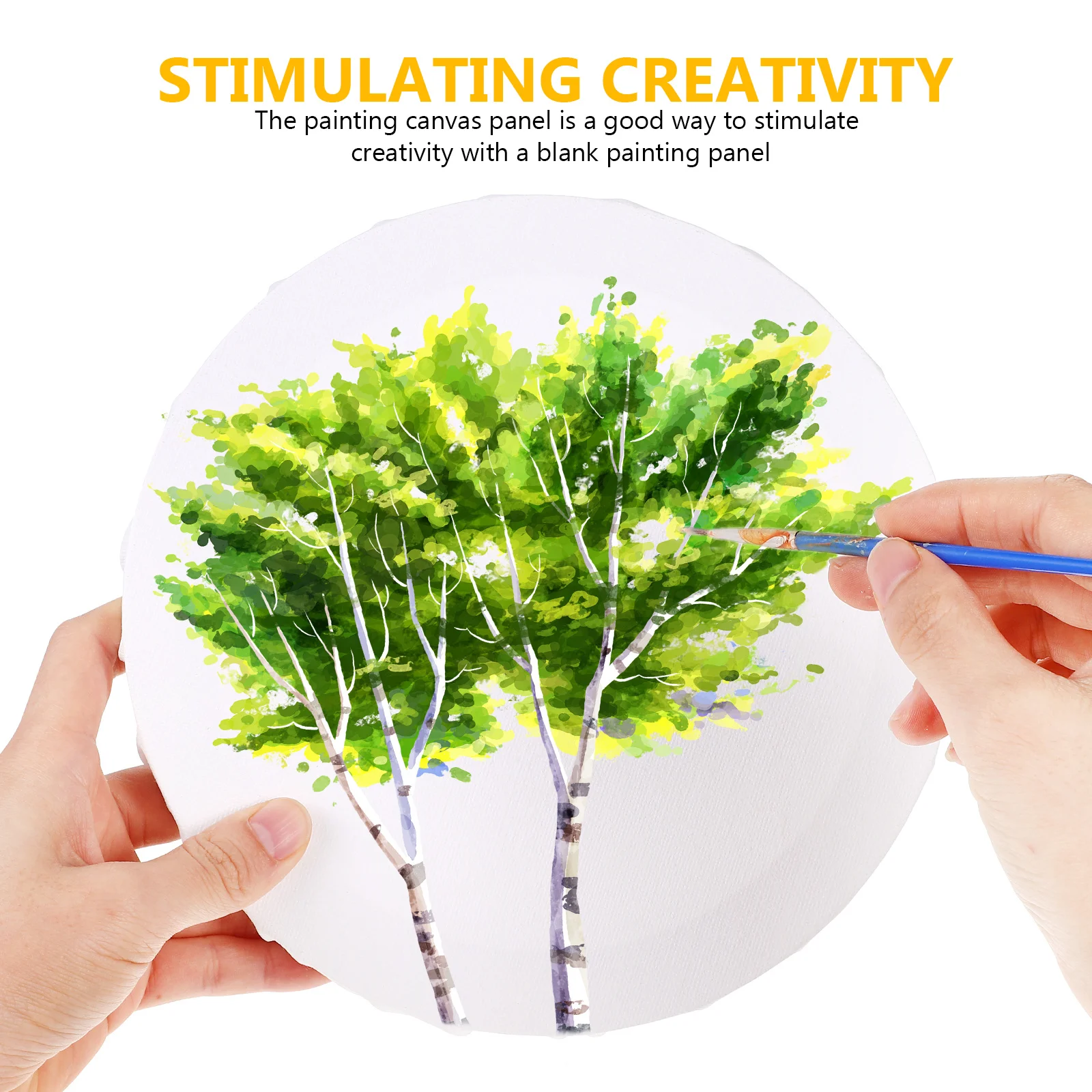 3 قطعة لوحات قماش متينة للرسم مشاريع فنية ذاتية الصنع شكل دائري لوحات عملية طويلة الأمد لوحات قماشية للرسم #4