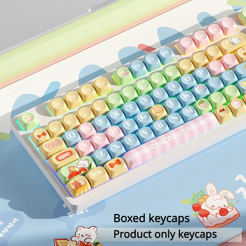 

Cake House Theme Keycaps 130 Keys MOA Profile PBT Square KeyCap Dye Sublimation Mechanical Keyboard Key Cap Keyboards Accessorie