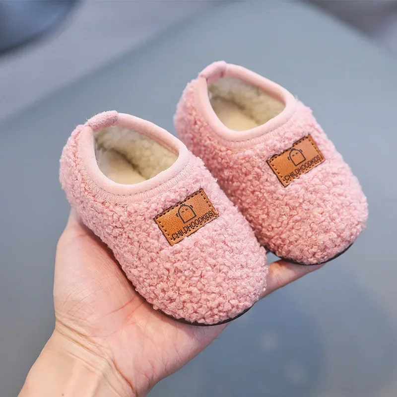 Gril Shoes Baby Cotton Shoe 2023Autumn Winter New Comfortable Warm Kid Shoe Plus Home Unisex Woolen Cotton Shoe Cute Home Shoes