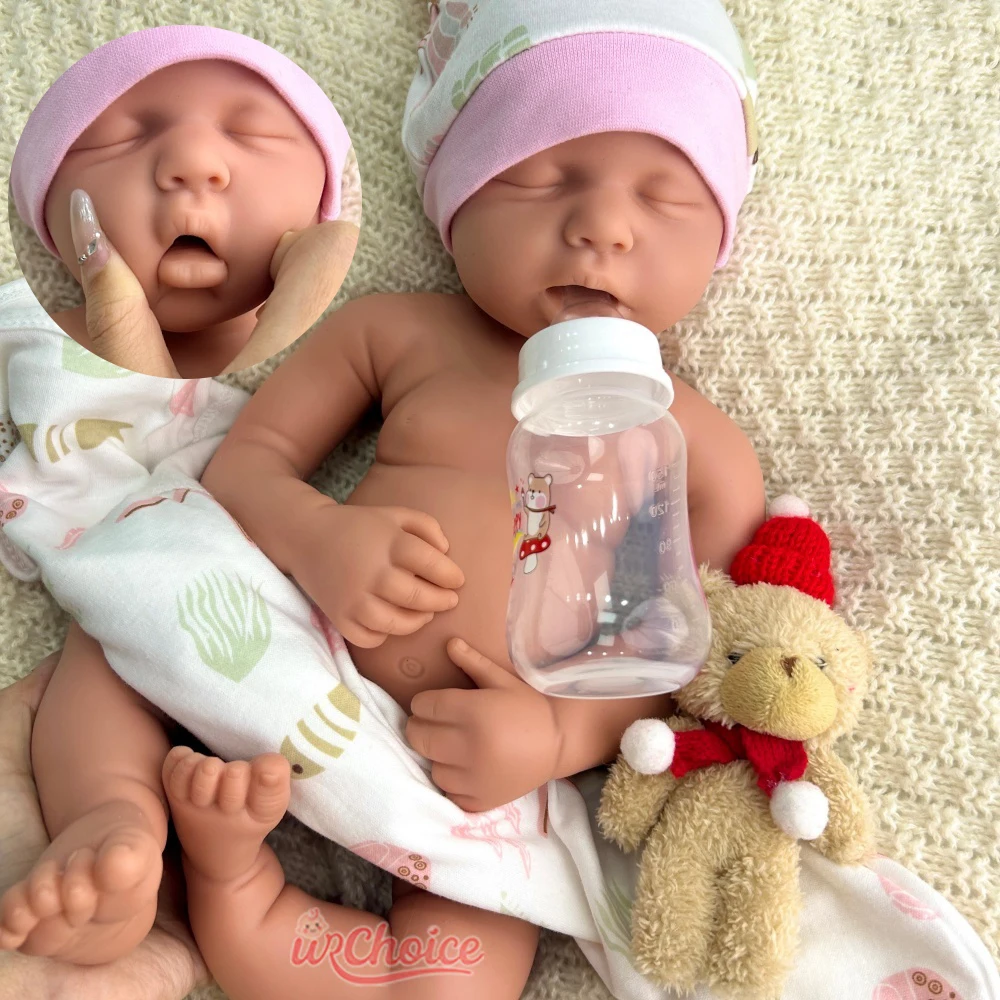 

20" Realistic Silicone Reborn Baby Boy/Girl Loulou Open Mouth Painted/Unpainted Asleep Spain Bebe For Collectors Newborn Gift