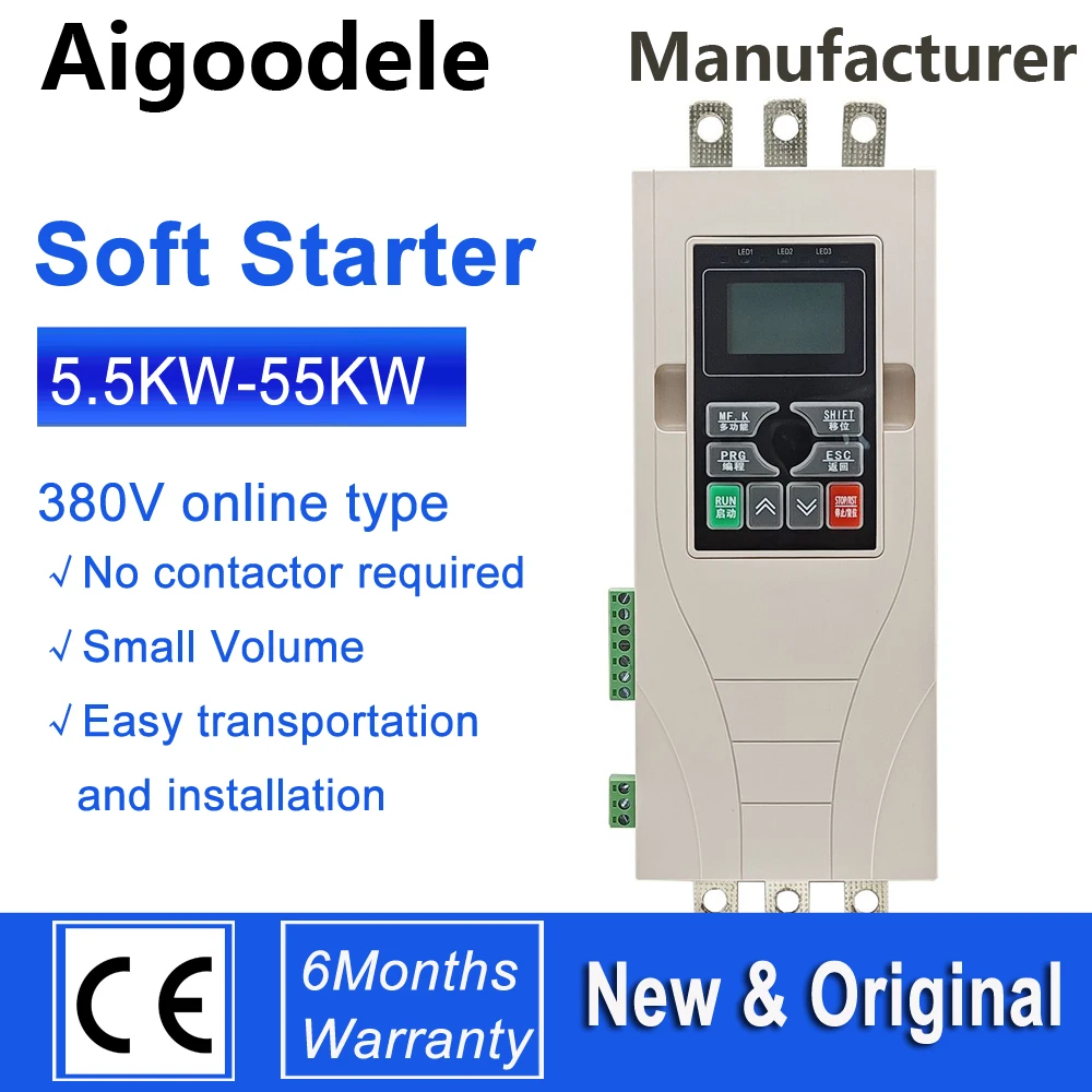 Motor soft starter three phase 380V 50Hz/60Hz Online Motor Starter AC  11/15/18.5/22/30/37/45KW Small type motor controller