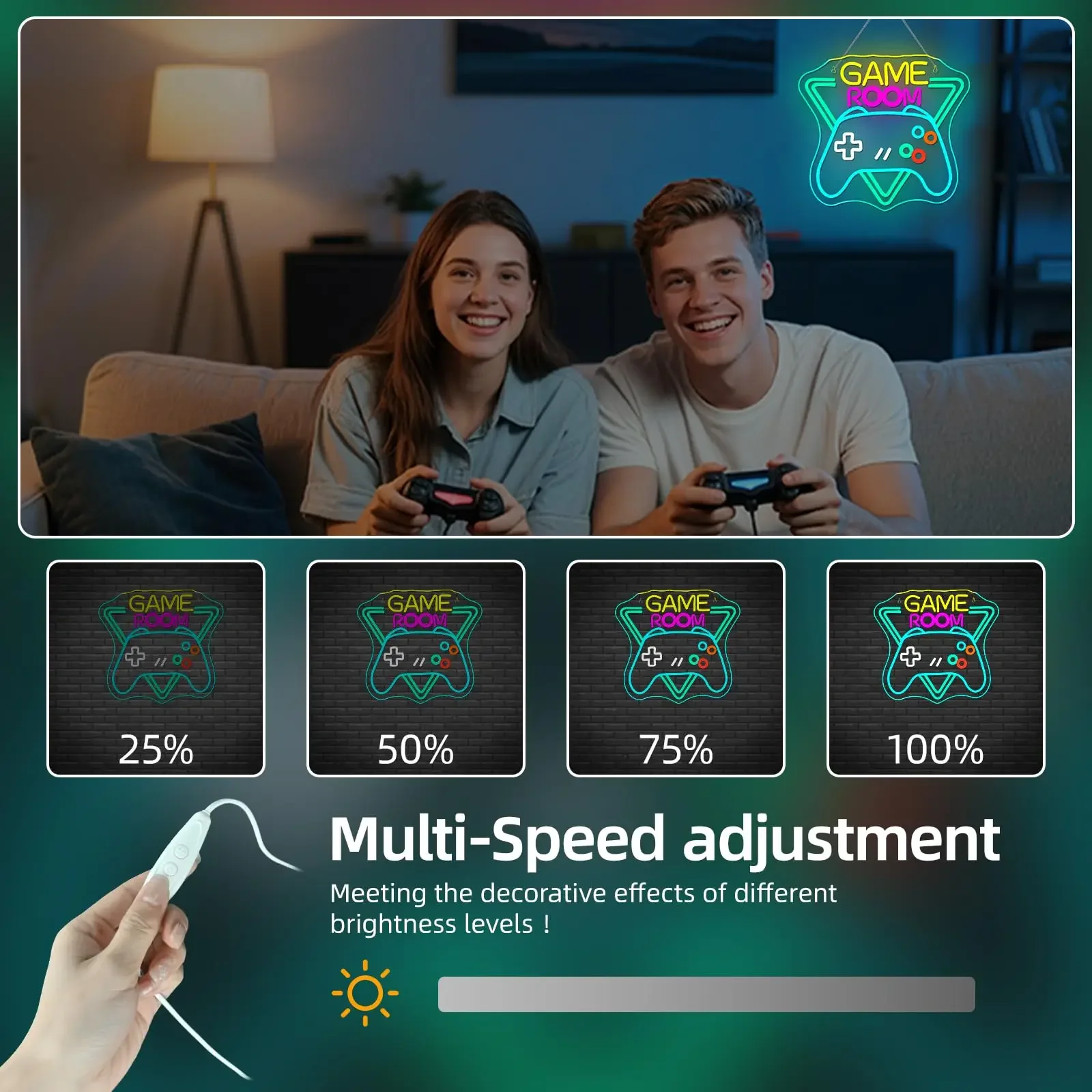 علامات ألعاب النيون لغرفة الألعاب لديكور الحائط رجل الكهف Led منطقة الألعاب نادي ألعاب عاشق المراهقين غرفة نوم المنزل الأولاد هدية