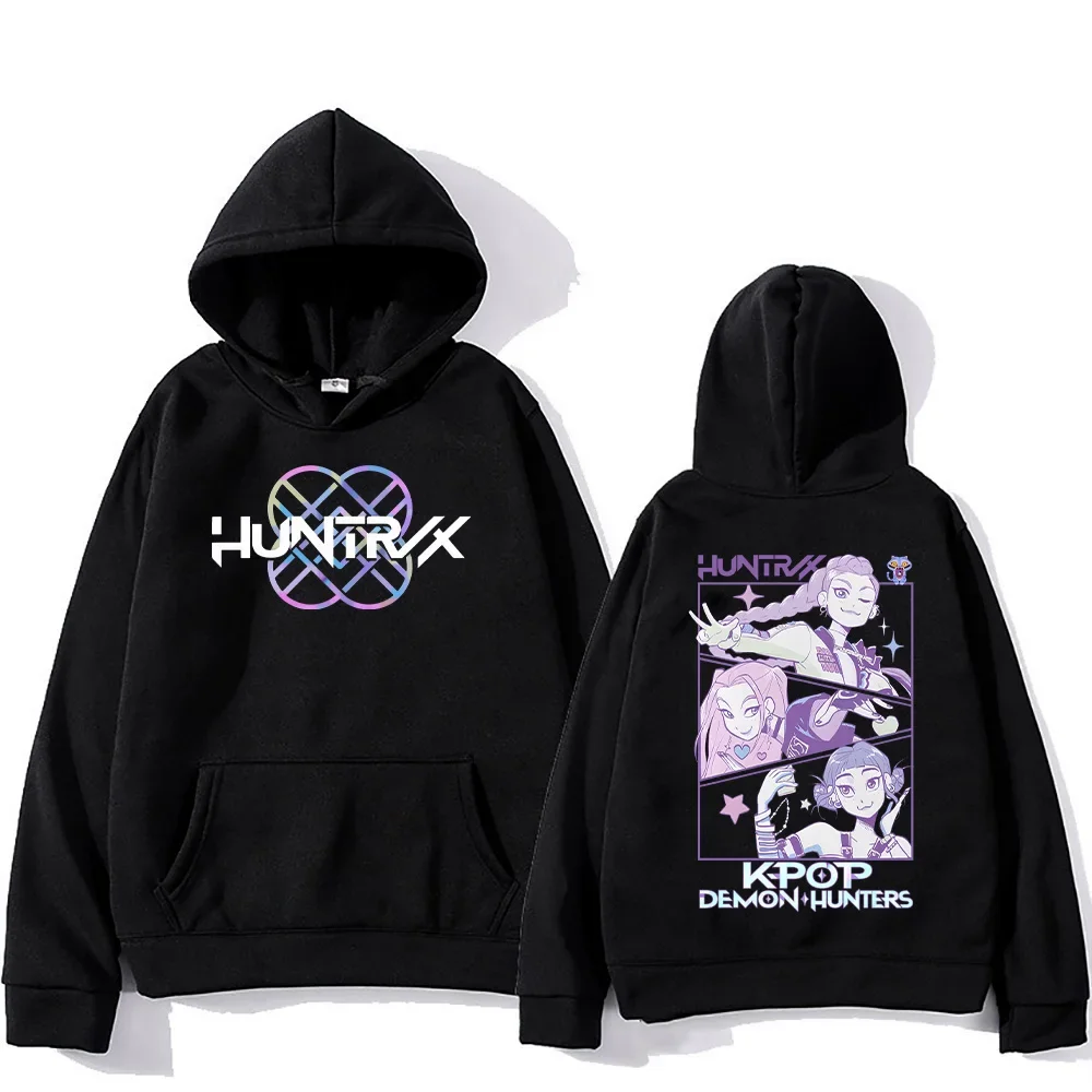 KPop شيطان الصيادين النساء هوديس Merch Kpop الرجال البلوز عارضة أزياء الشارع الشهير الاتجاهات المتضخم أنيمي أعلى