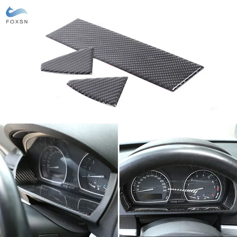 

3 шт. накладки на панель приборов из карбона/черного глянцевого пластика для BMW X3 E83 2006-2010, аксессуары для интерьера