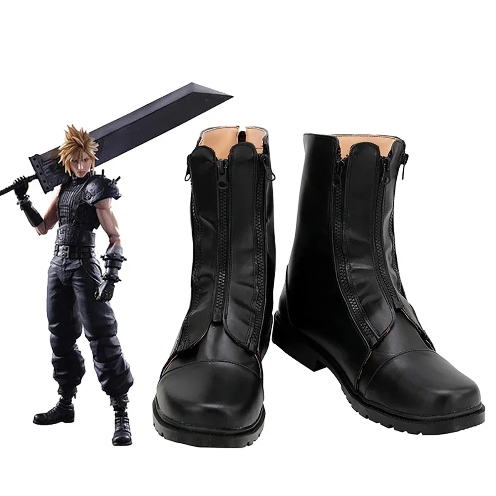 Final Fantasy Cloud Strife Cosplay Boots Black Shoes Custom Made