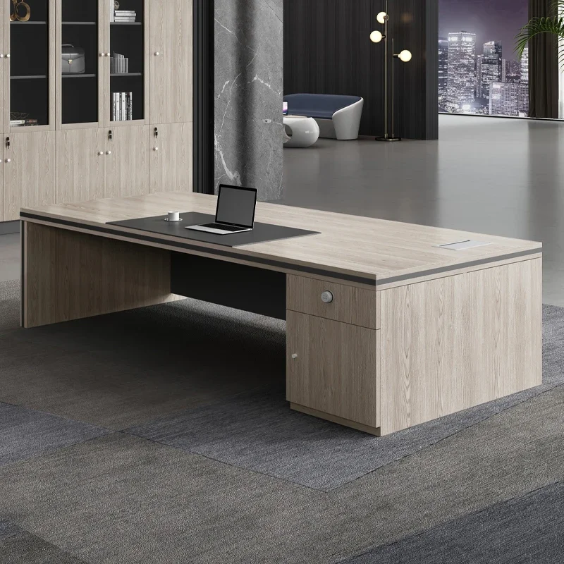 2026 Modular Single Executive Office Desk Modern Wooden Table with Steel Features for Home/Workstations Schools Hotels