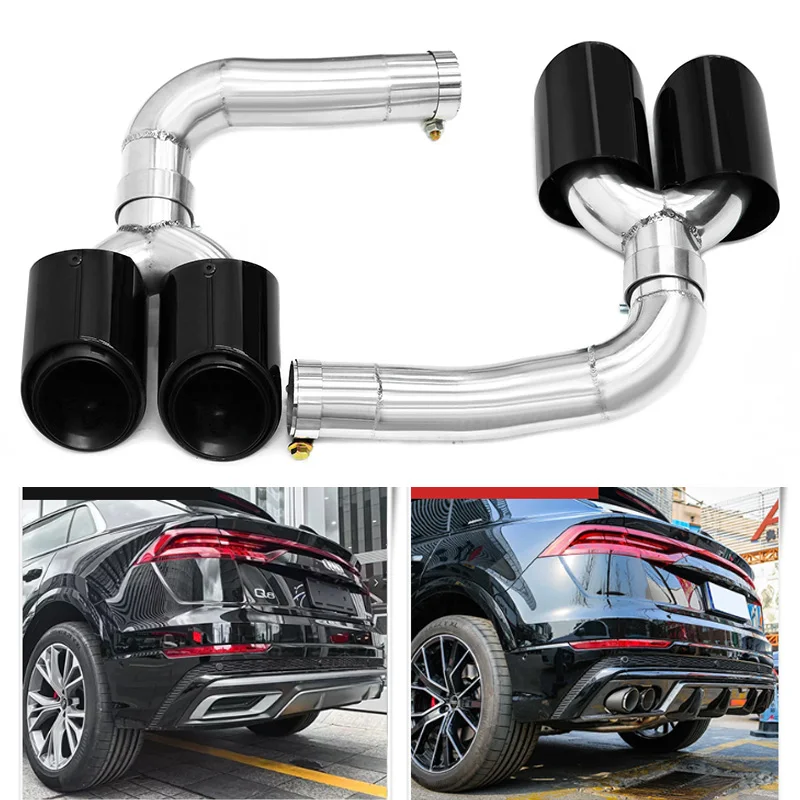 

2pcs/lot Car Dual Exhaust Tailpipes For Audi Q8 2019-2023 Upgraded SQ8 Quad Muffler Headers Exhaust Systems Exhaust Nozzles