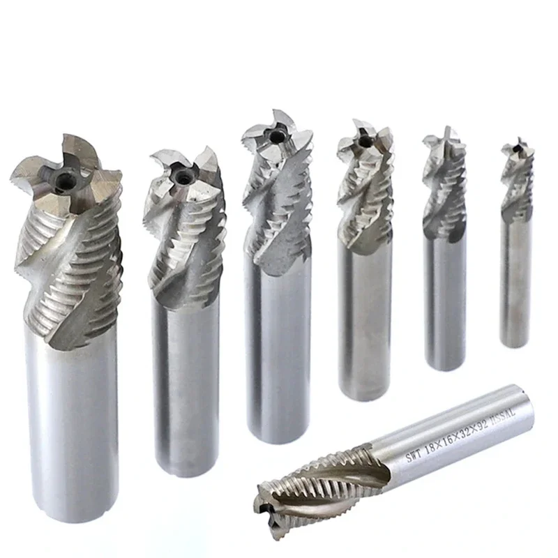 

M6-M20 Wave Milling Cutter 4 Flutes 6-20mm HSS-AL Wave Rough End Mill CNC Machine Tool Router Bit