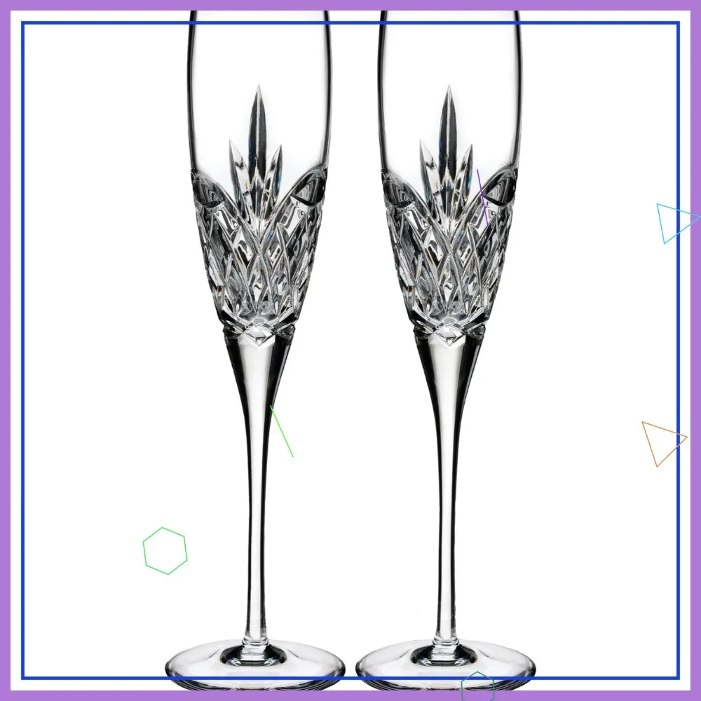 

Elegant Crystal Champagne Flutes Pair for Wedding Anniversary Valentine's Day Toast Celebration