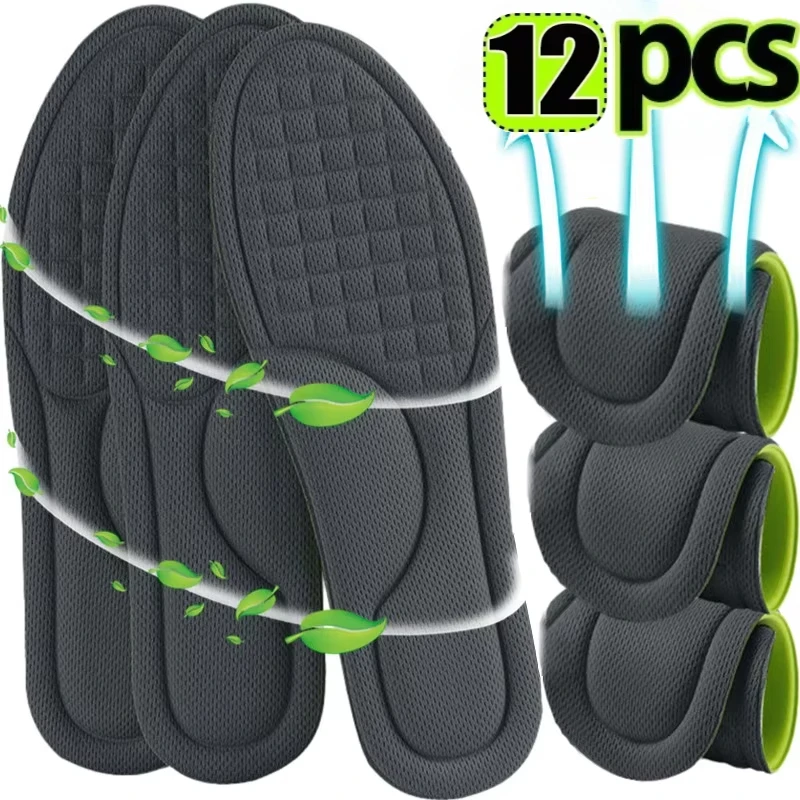 Plantillas ortopédicas de espuma viscoelástica blanda, plantilla desodorizante para zapatos deportivos, absorbe el sudor, accesorios antibacterianos para zapatos, 12/2 Uds.
