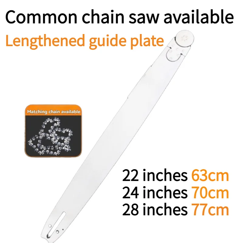 

22/24/28 Inch Chain and Guide Plate Set Chainsaw Replacement Chain Saw Wood Branch Cutting Sharp Chains Extended Guide Plate