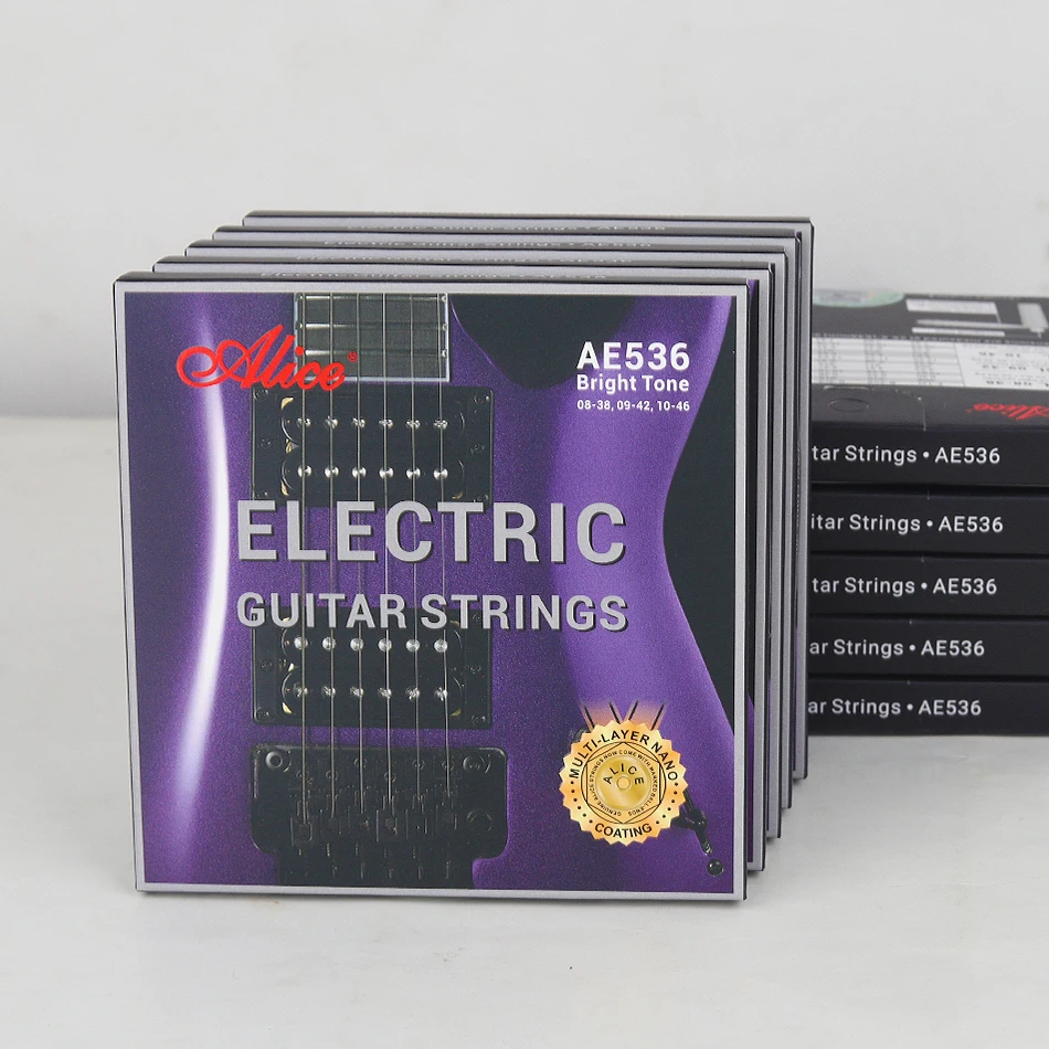 10 Packs Alice AE536 Hexagonal Core Multi-layer Nano Coating Electric Guitar Strings