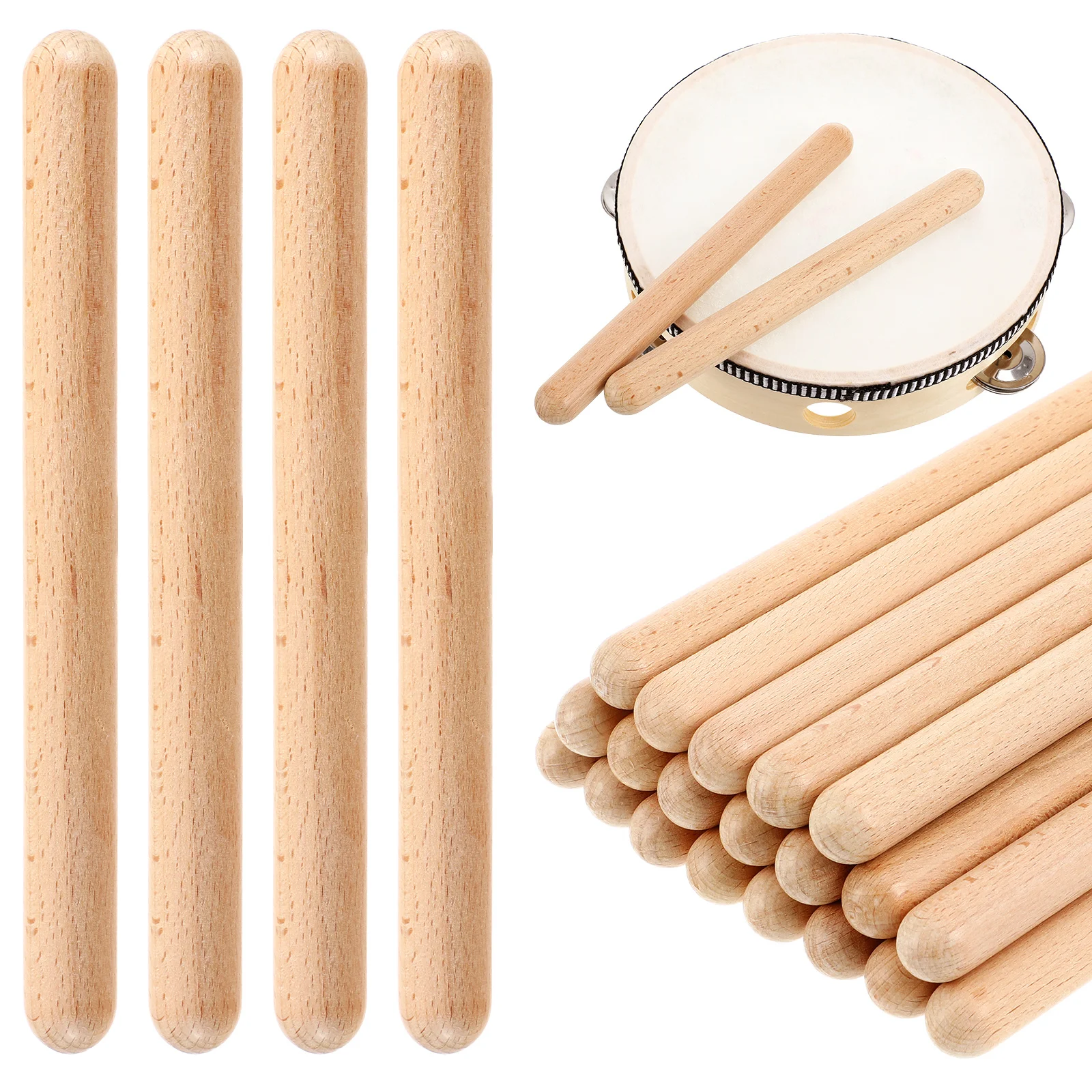 

20Pcs Early Educational Musical Sticks Wooden Rhythm Beating Sticks for Children Sense of Rhythm Development Tool