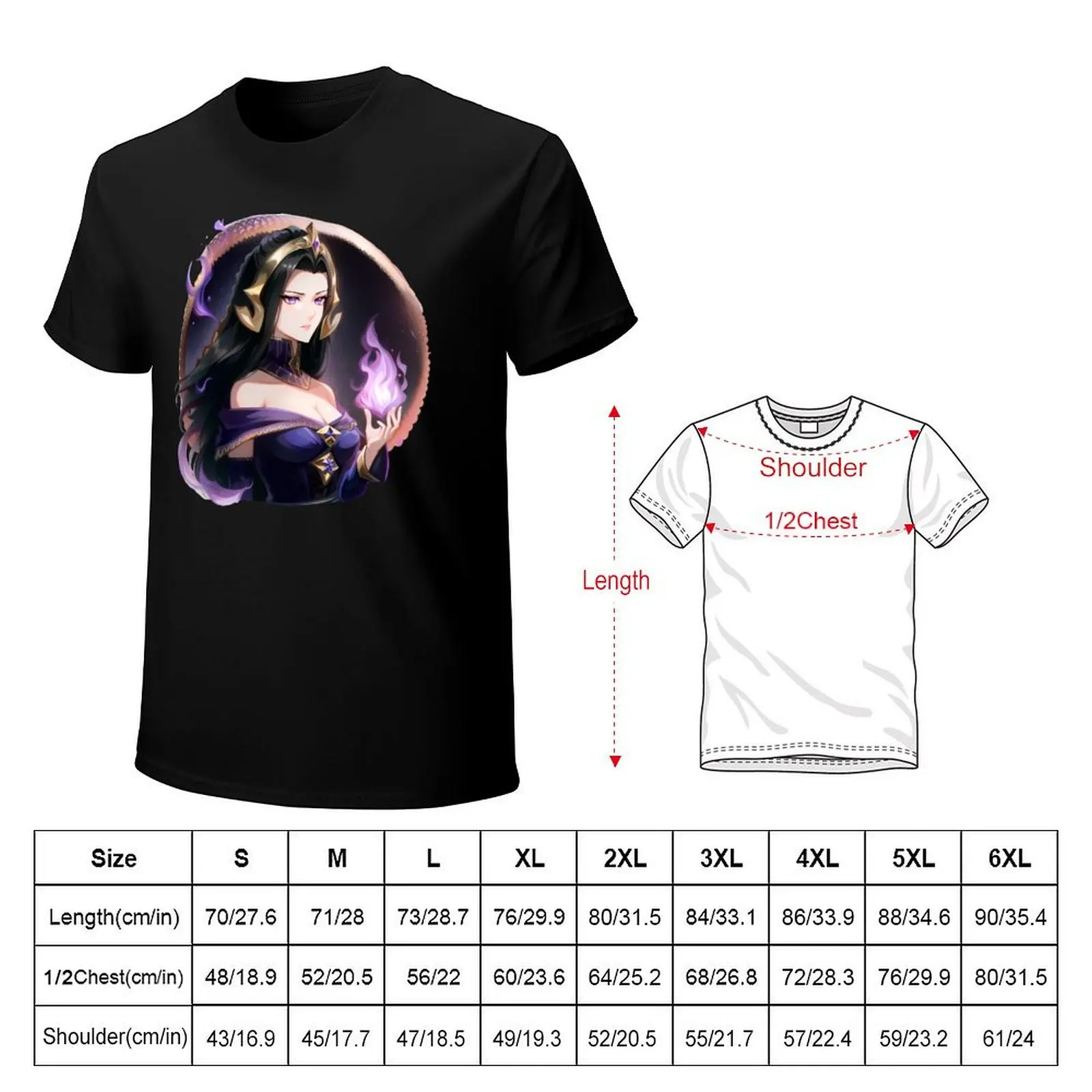 Realistic Anime Liliana of the Veil - Dominaria Planeswalker T-Shirt All Match Basic Short Sleeve Top