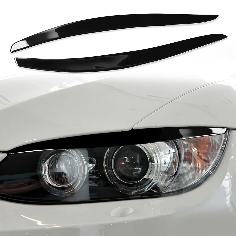 

2pcs Gloss Black Headlight Eyelids Eyebrow Trim Cover For BMW 3 Series E92 E93 Coupe 2-Door 2006-2012 Decoration Accessories