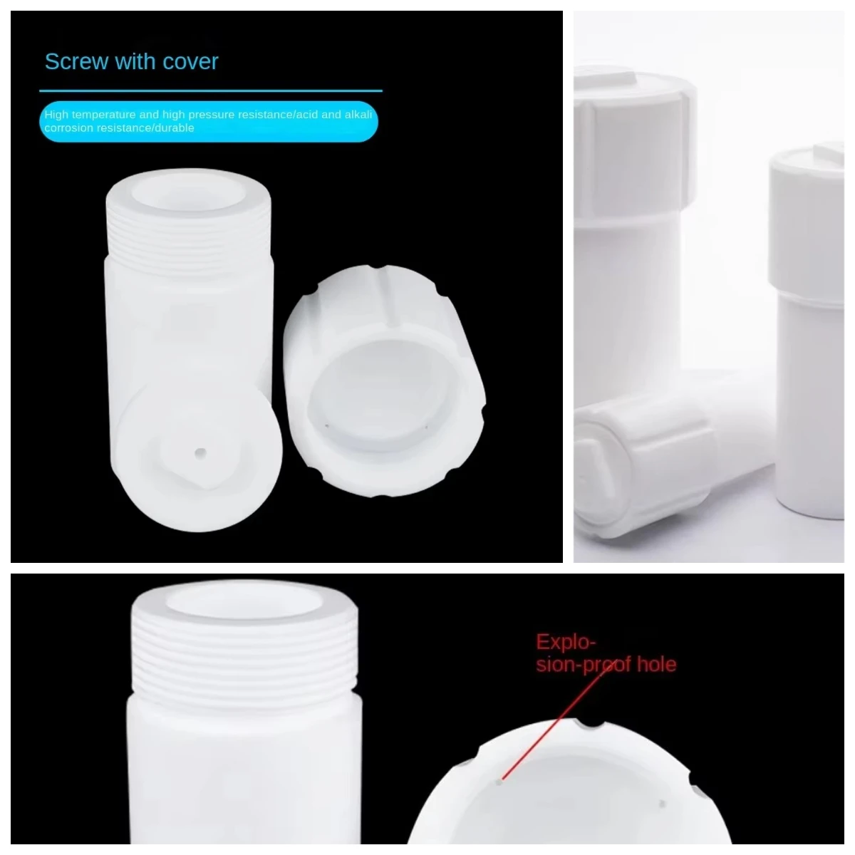 PTFE Dissolving Cup Synthesis Reactor COD Perfluoro Digestion Tank 30/50/100/200ml Digestion Tank Dissolved Sampler Vessel
