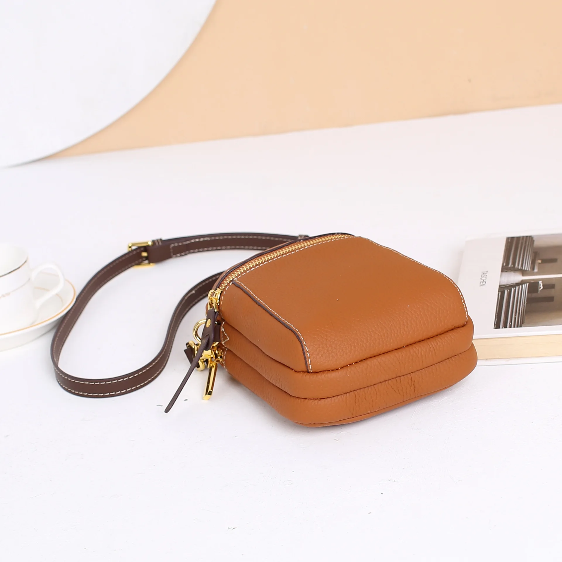 Genuine Leather Women\'s Crossbody Shoulder Bag Women Cross Body Messenger Satchel Small Cute Kawaii Bags for Ladies Cell Phone